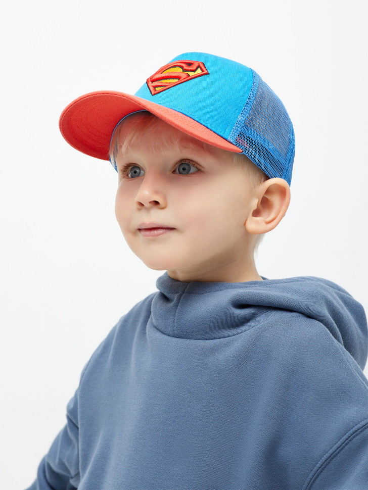 Бейсболка с вышивкой Superman для мальчиков (принт, 52-54)
