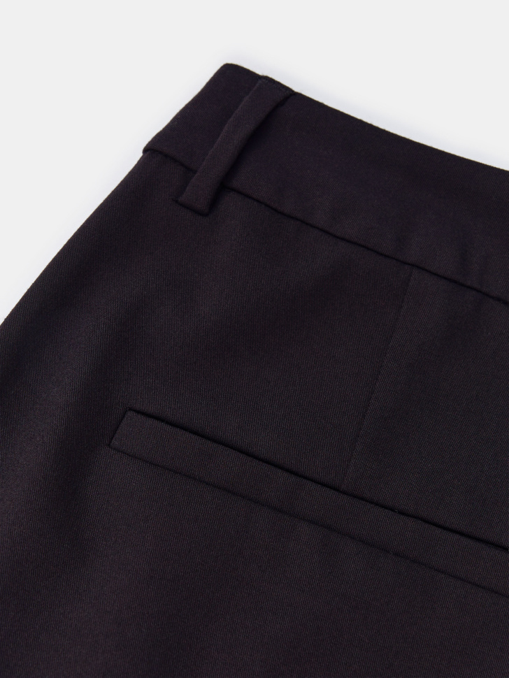 широкие костюмные брюки из премиальной ткани с содержанием шерсти для взрослого возраста с изнаночной стороны