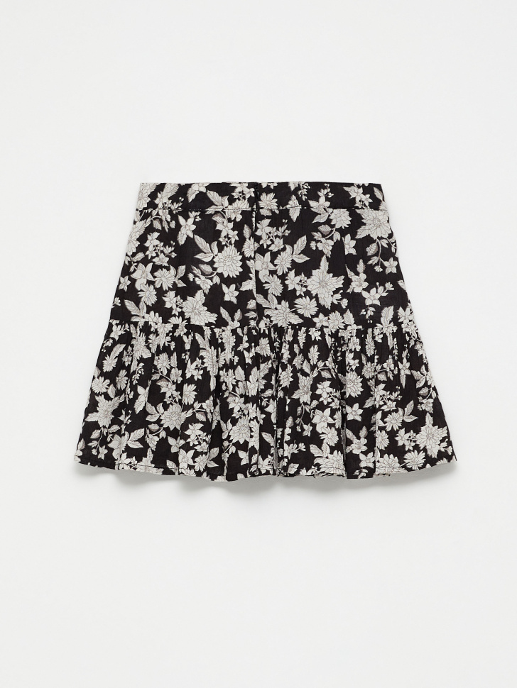 Вискозная юбка с принтом для девочек (черный, 134) от Sela