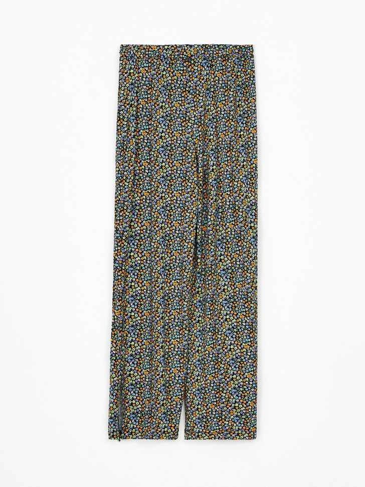 Широкие брюки с разрезами для девочек (принт, 146) sela 4680168608865 - фото 4