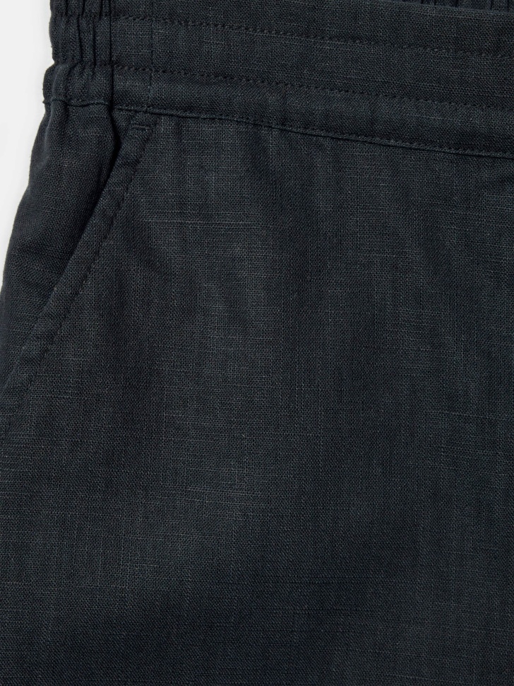 брюки-кюлоты из смесового льна из проверенных материалов спереди