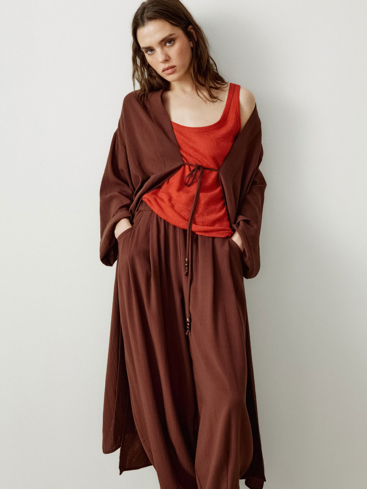 кардиган-кимоно макси на завязке по цене 4999 руб вид справа