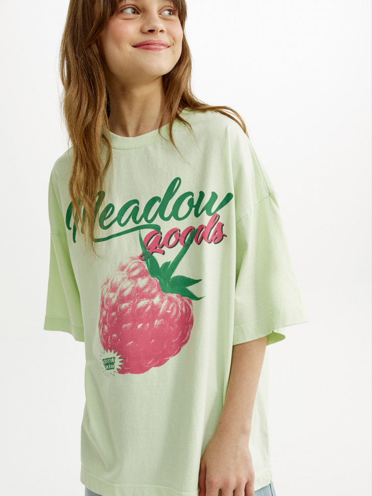 Футболка оверсайз с принтом для девочек 1499₽