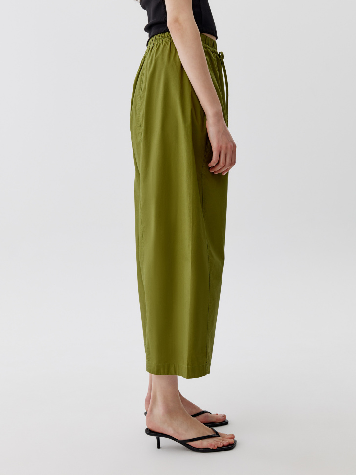 широкие брюки-кюлоты из хлопка по цене 3599 руб вид справа