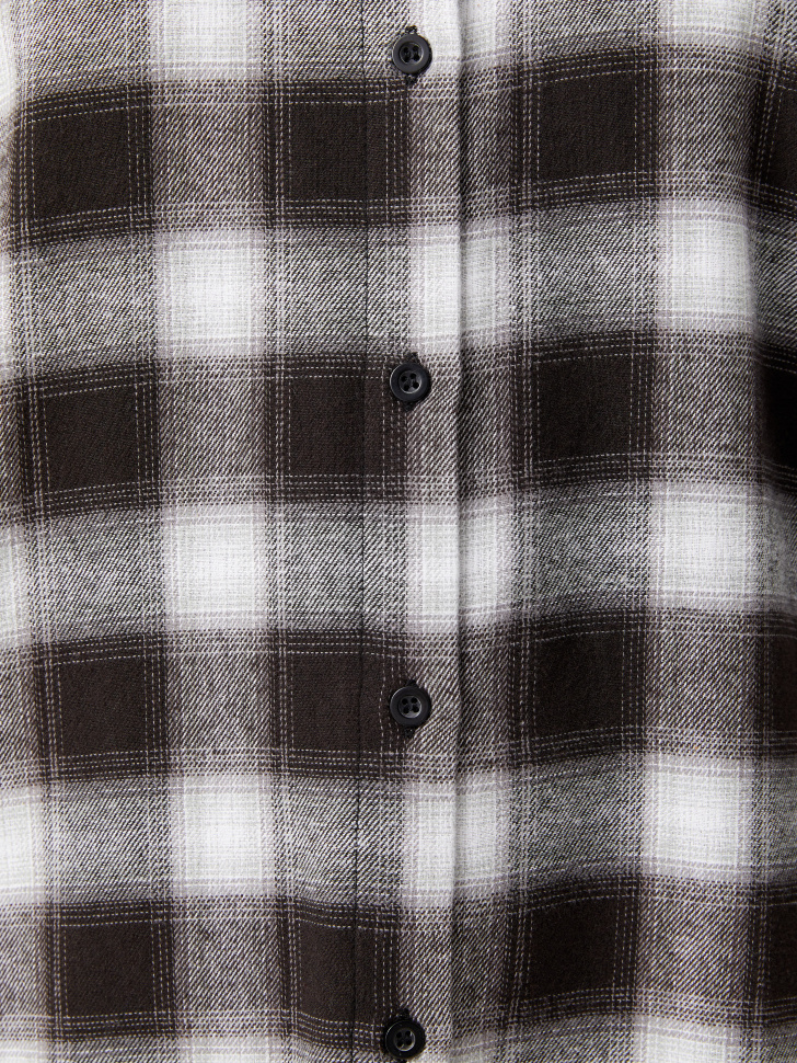 Фланелевая рубашка в клетку (черный, XS) sela 4640078796830 - фото 6