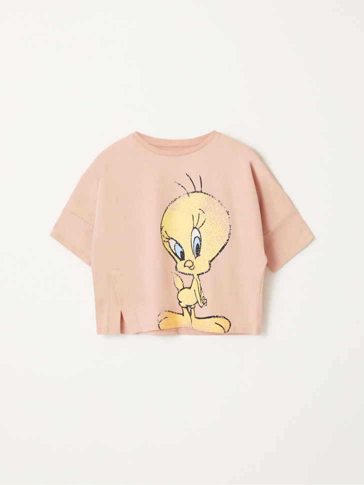 Пижама с ярким принтом Looney Tunes для девочек (розовый, 116-122 (6-7 YEARS)) sela 4680129040727 - фото 2