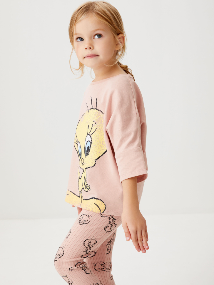 Пижама с ярким принтом Looney Tunes для девочек (розовый, 92-98 (2-3 YEARS)) sela 4680129040703 - фото 9