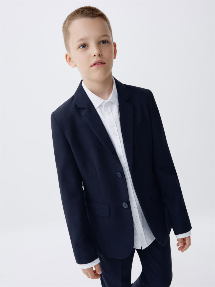

Школьный пиджак Slim fit из фактурной ткани для мальчиков