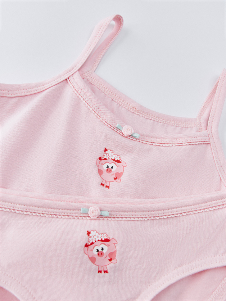 набор из майки и трусов-слипов для девочек  x смешарики 4610517120977 по акции