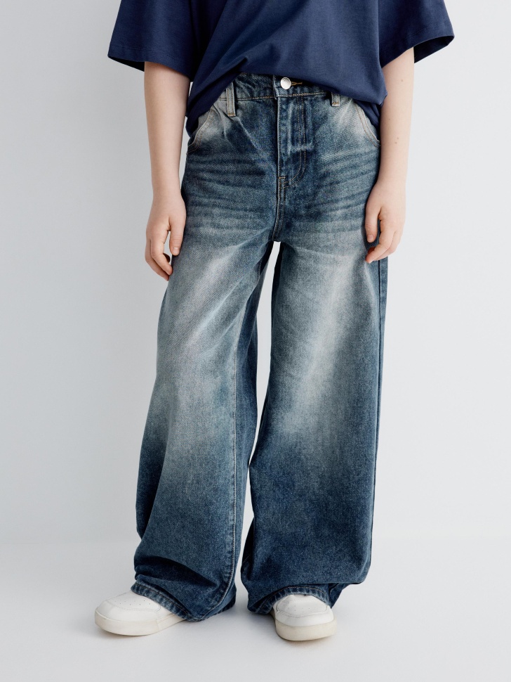 свободные джинсы super baggy для мальчиков от бренда sela вид слева
