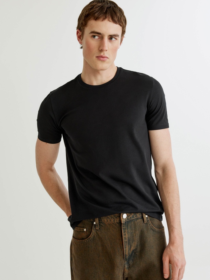 Футболка SELA YAN SUPER SLIM FIT, черный, арт. 35088