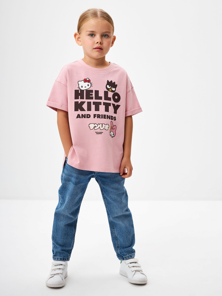 

Джинсы Mom fit на резинке для девочек
