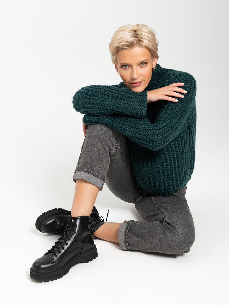 свитер женский (зеленый, L)