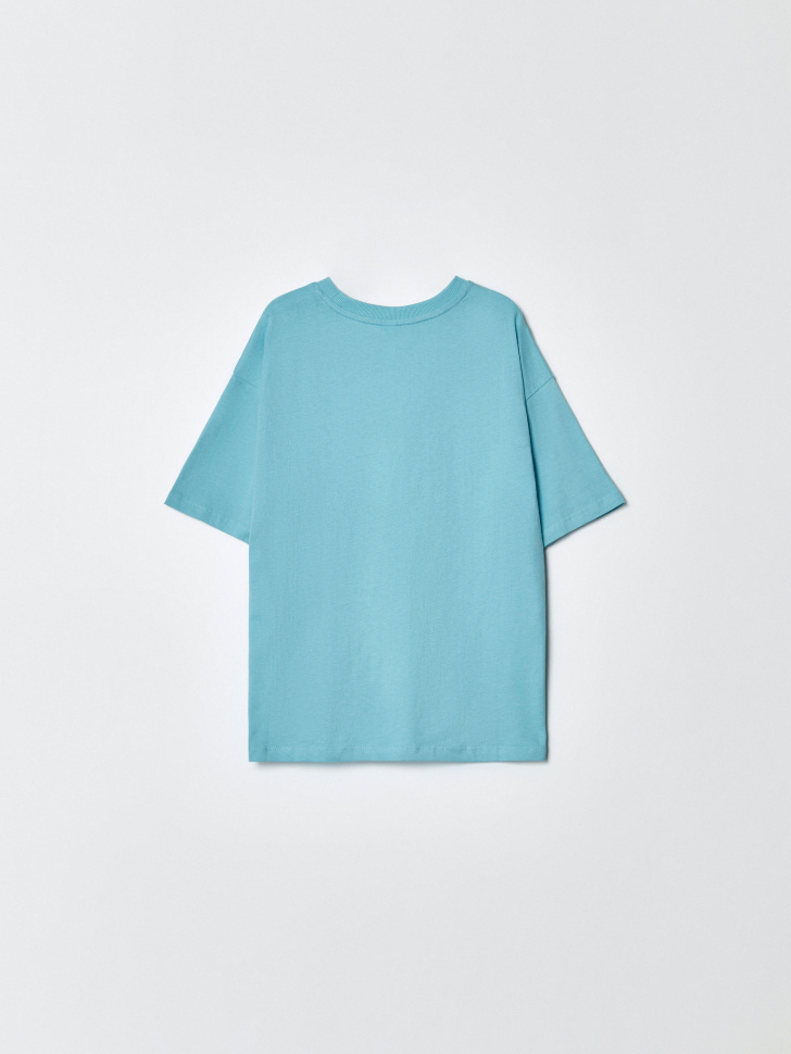 футболка оверсайз с принтом для мальчиков из хлопка спереди