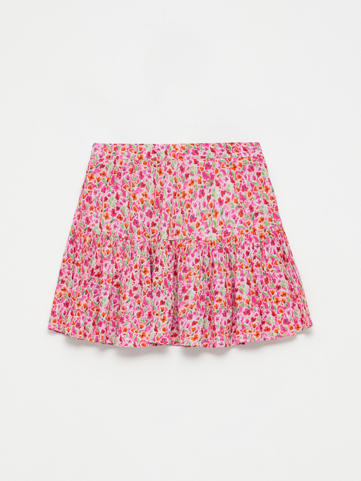Вискозная юбка с принтом для девочек (розовый, 146) от Sela