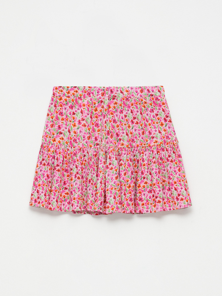 Вискозная юбка с принтом для девочек (розовый, 152) от Sela