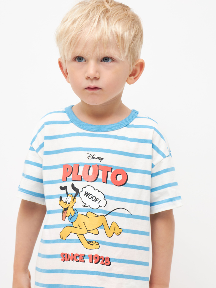 

Футболка в полоску с принтом Disney Pluto для мальчиков, Синий