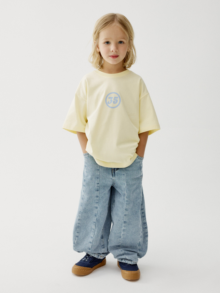 Джинсы SELA O-силуэта для мальчиков, голубой, арт. 44997