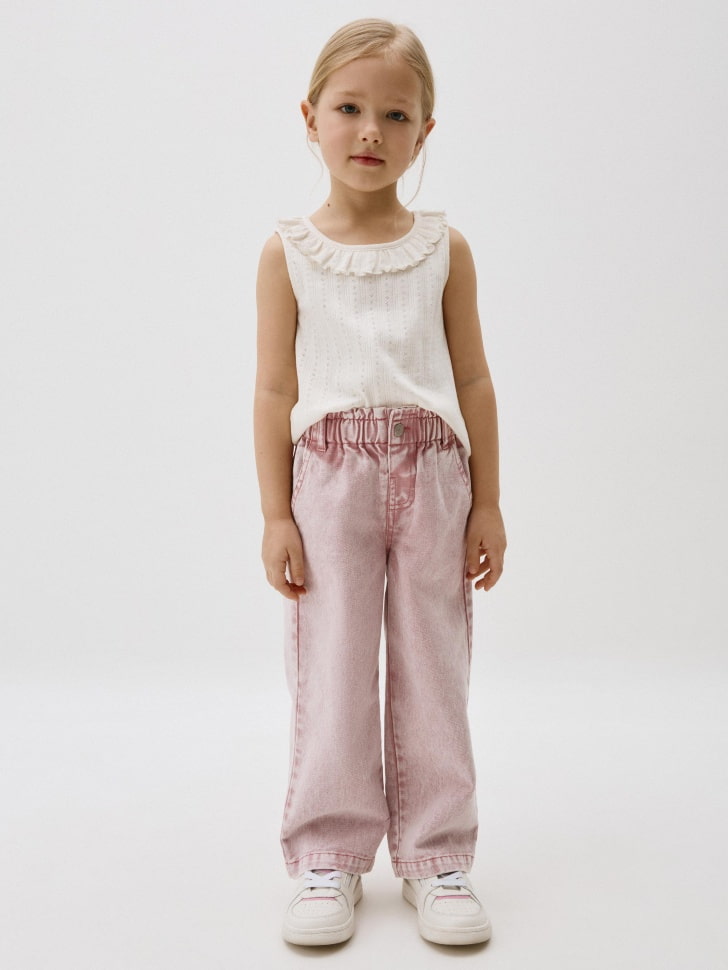 

Джинсы Wide leg на резинке для девочек