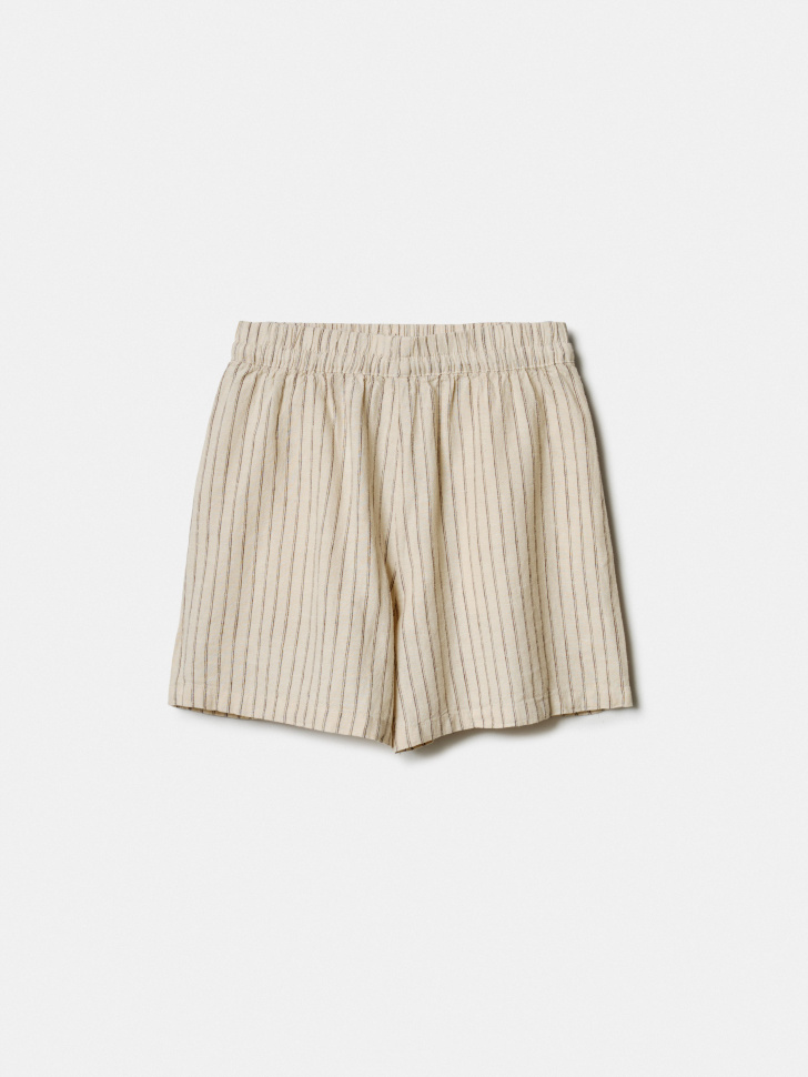 короткие шорты из смесового льна для девочек из россии вид сбоку