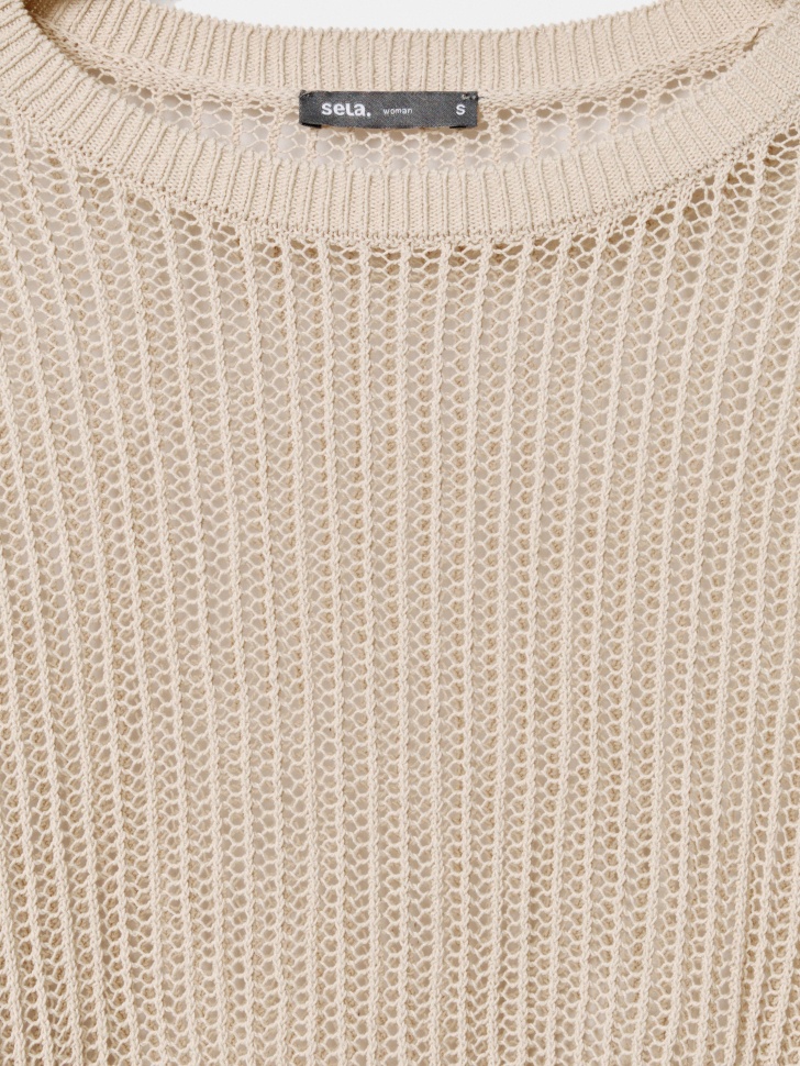 вязаный джемпер полупрозрачный с содержанием льна из вискозы спереди