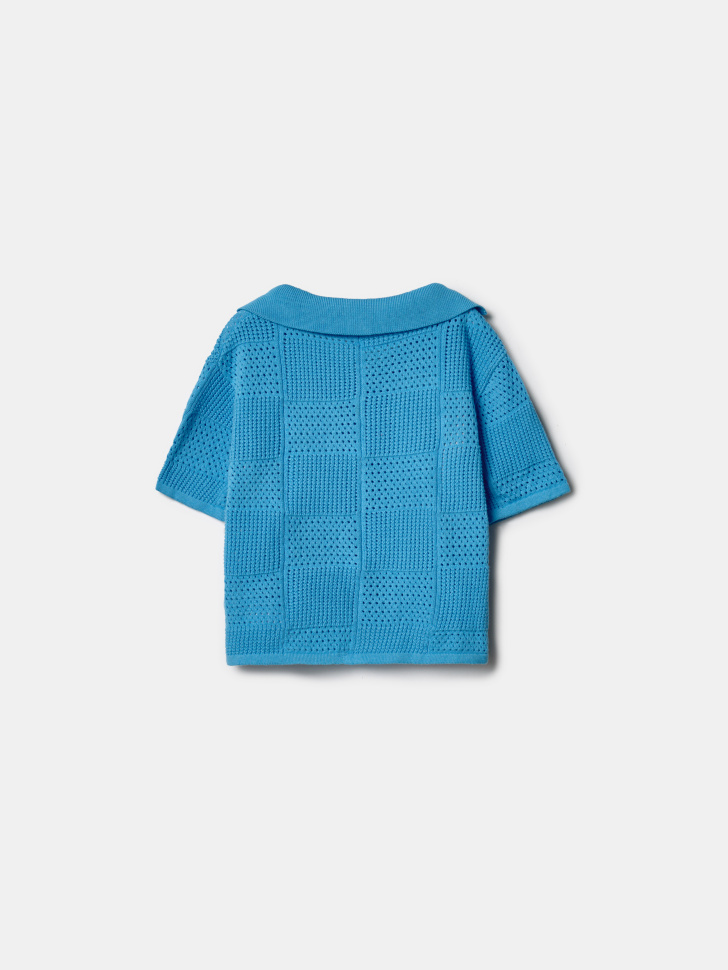 вязаная рубашка кроше с вышивкой для малышей по цене 1599 руб вид справа