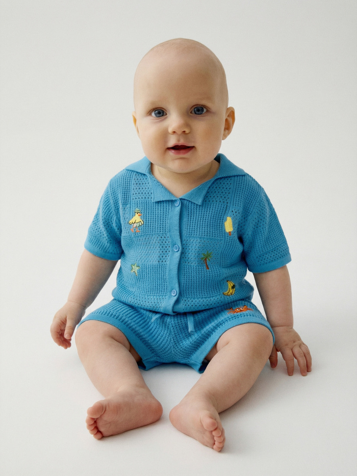 вязаная рубашка кроше с вышивкой для малышей 4610517920690 фотография