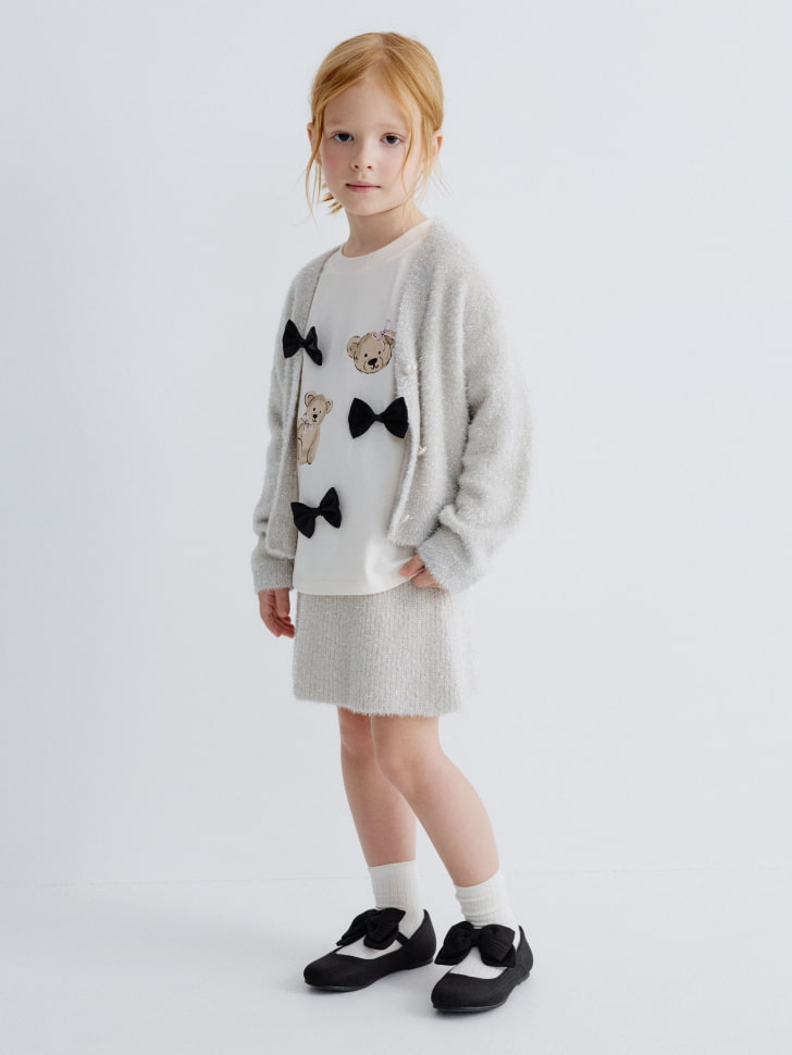 футболка оверсайз с принтом и аппликацией для девочек 4680798769462 со скидкой