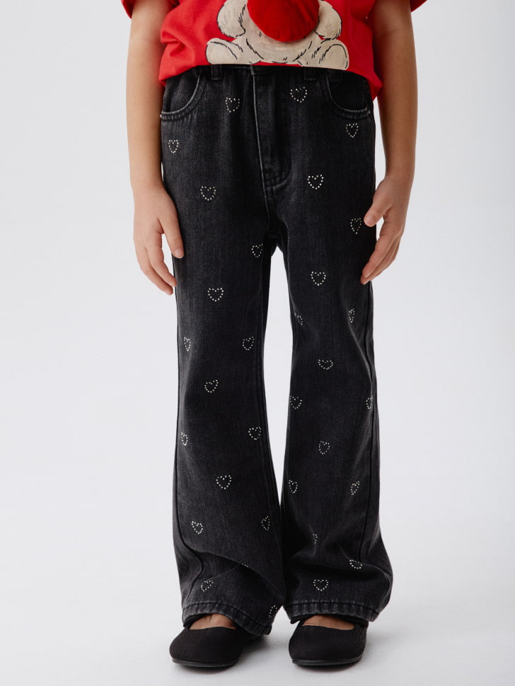 

Джинсы Bootcut со стразами для девочек, SL5811041403