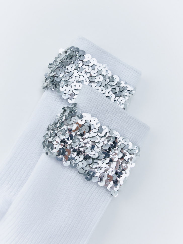 высокие носки с пайетками для девочек 4610517130204 по акции