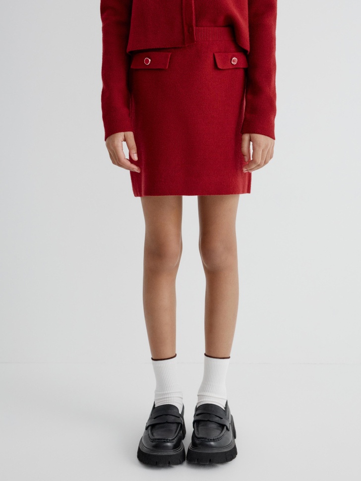 короткая вязаная юбка для девочек 4610517180872 по акции