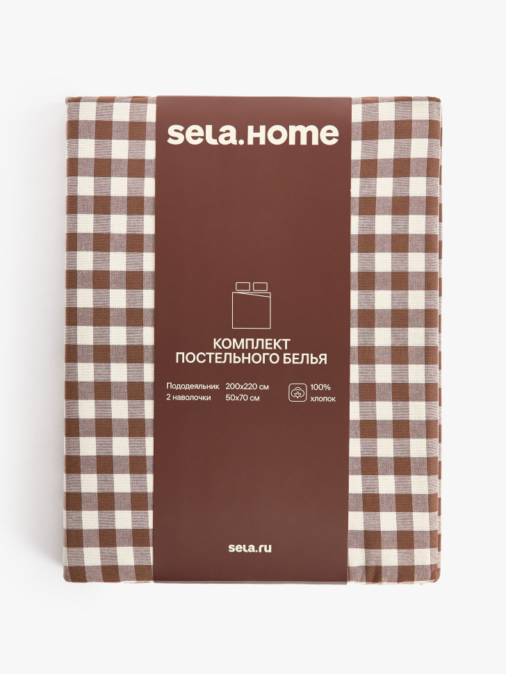комплект постельного белья без простыни 2-х спальный 140х200 см от бренда sela вид слева