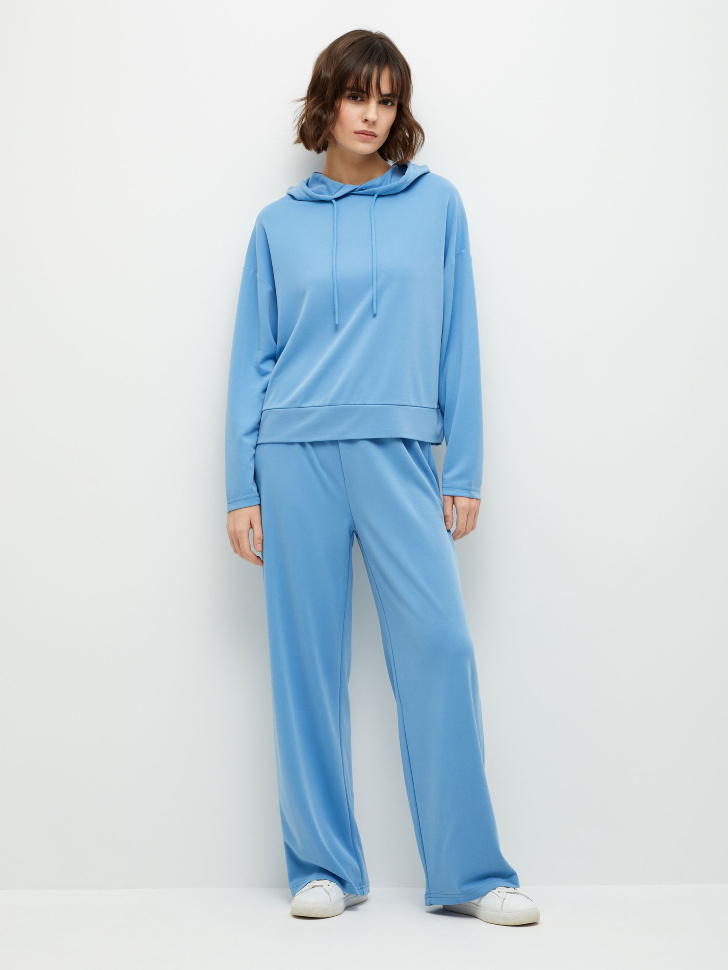 Широкие брюки из модала (голубой, XS)