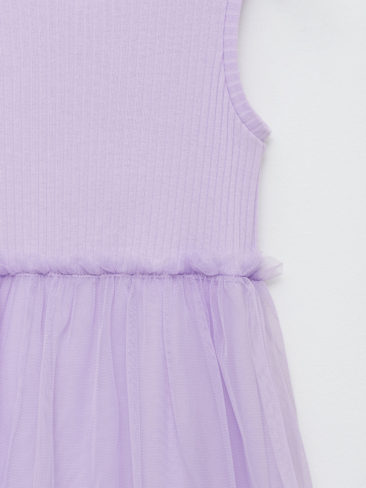 Платье с юбкой из сетки для девочек (сиреневый, 104/ 4-5 YEARS) от Sela