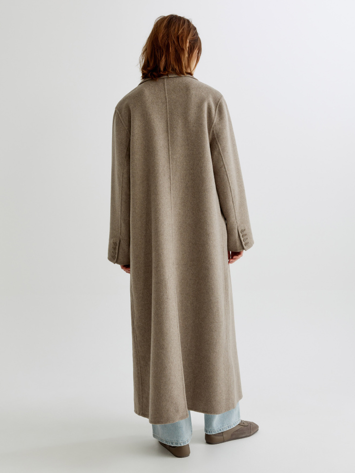 двубортное пальто макси из смесовой шерсти по цене 13999 руб вид справа