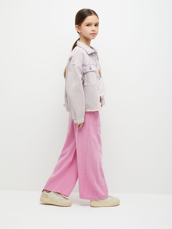 Широкие брюки для девочек (розовый, 122) от Sela