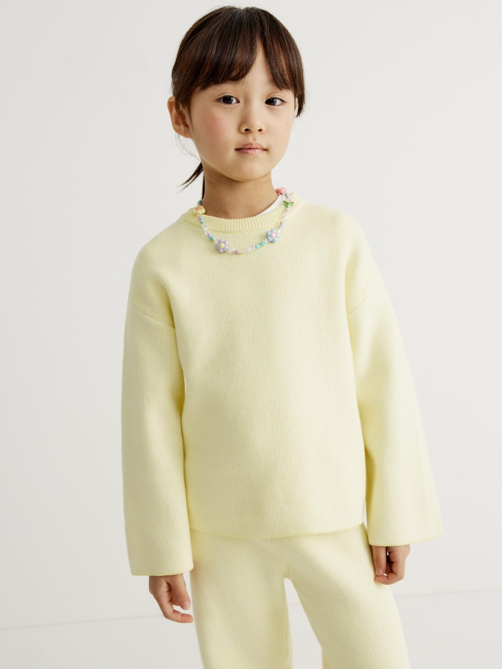 

Вязаный джемпер в полоску для девочек, SL6803040603