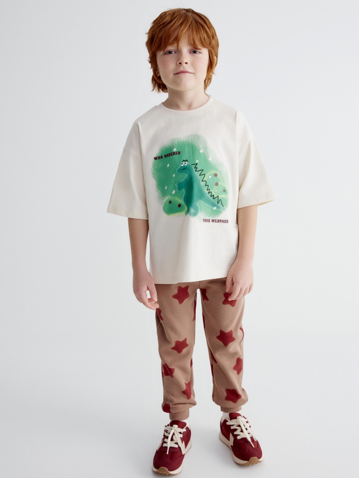 футболка оверсайз с принтом для мальчиков от бренда sela вид слева