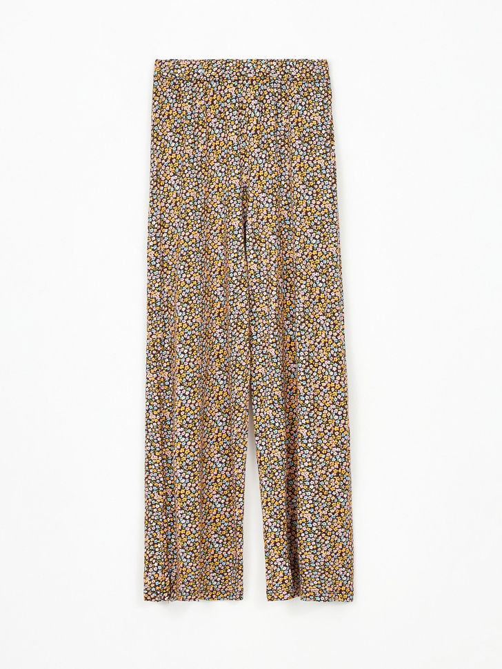 Широкие брюки с разрезами для девочек (бежевый, 158) sela 4680168608803 - фото 2