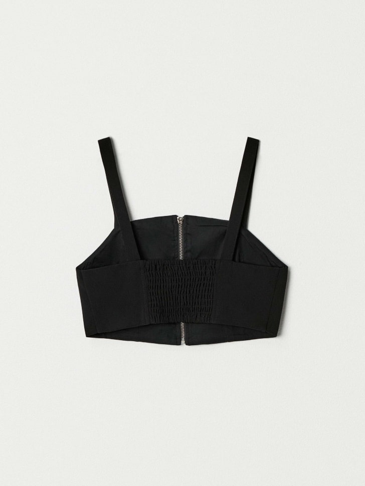 укороченный жилет на молнии для девочек из вискозы спереди