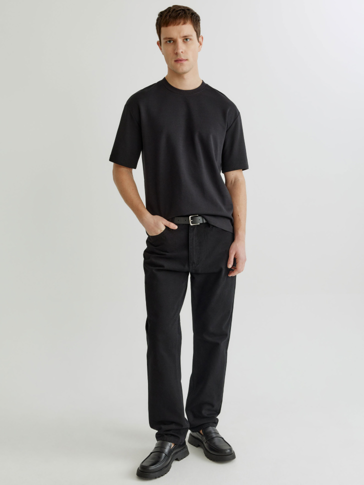 Джинсы SELA прямые со средней посадкой, черный, арт. 42034