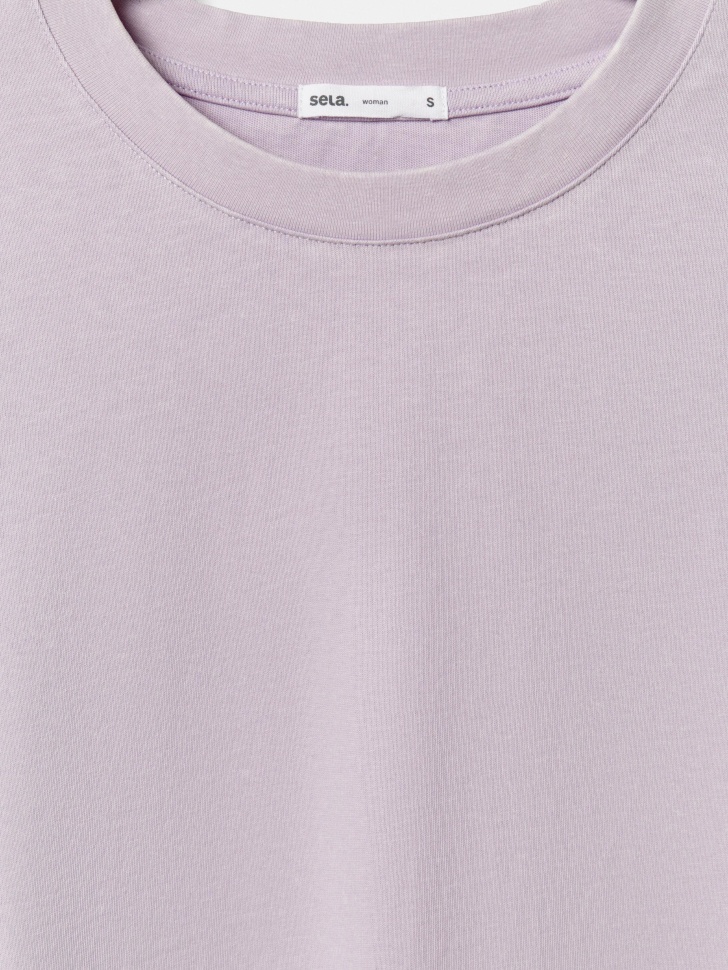 футболка оверсайз с кислотной стиркой из хлопка спереди