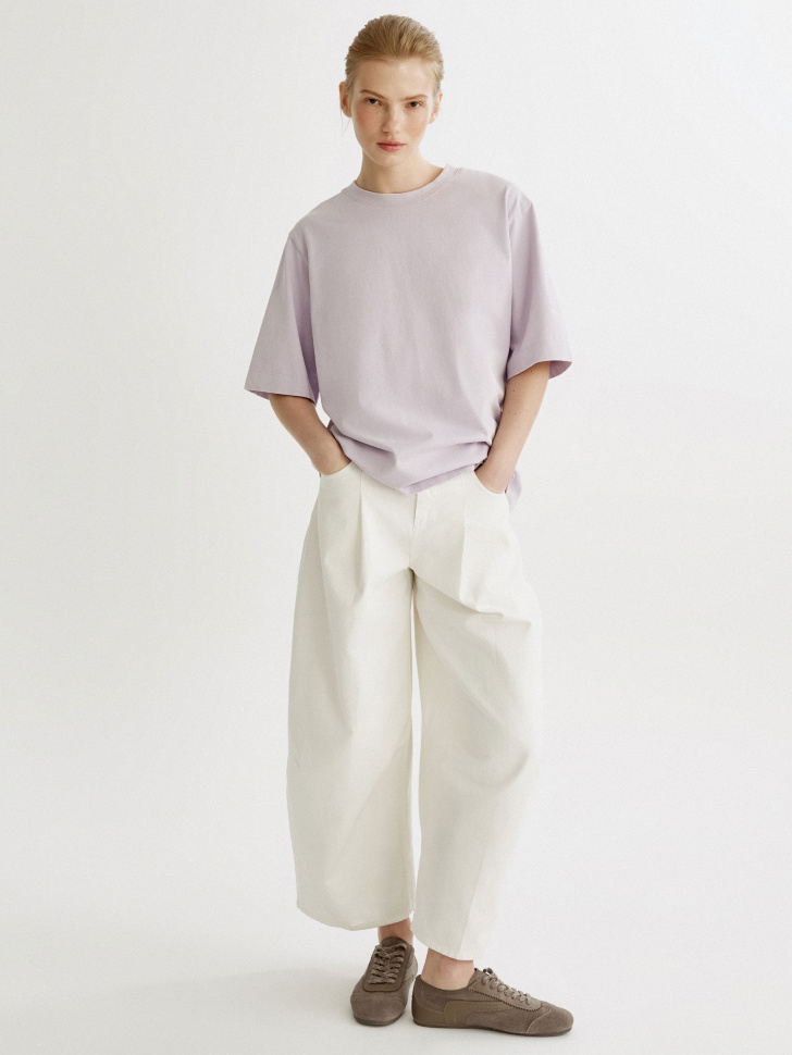 футболка оверсайз с кислотной стиркой от бренда sela вид слева