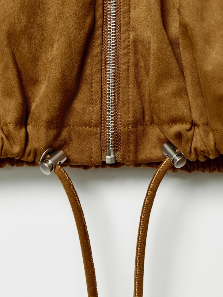 короткая куртка из искусственной замши универсального стиля с лицевой стороны