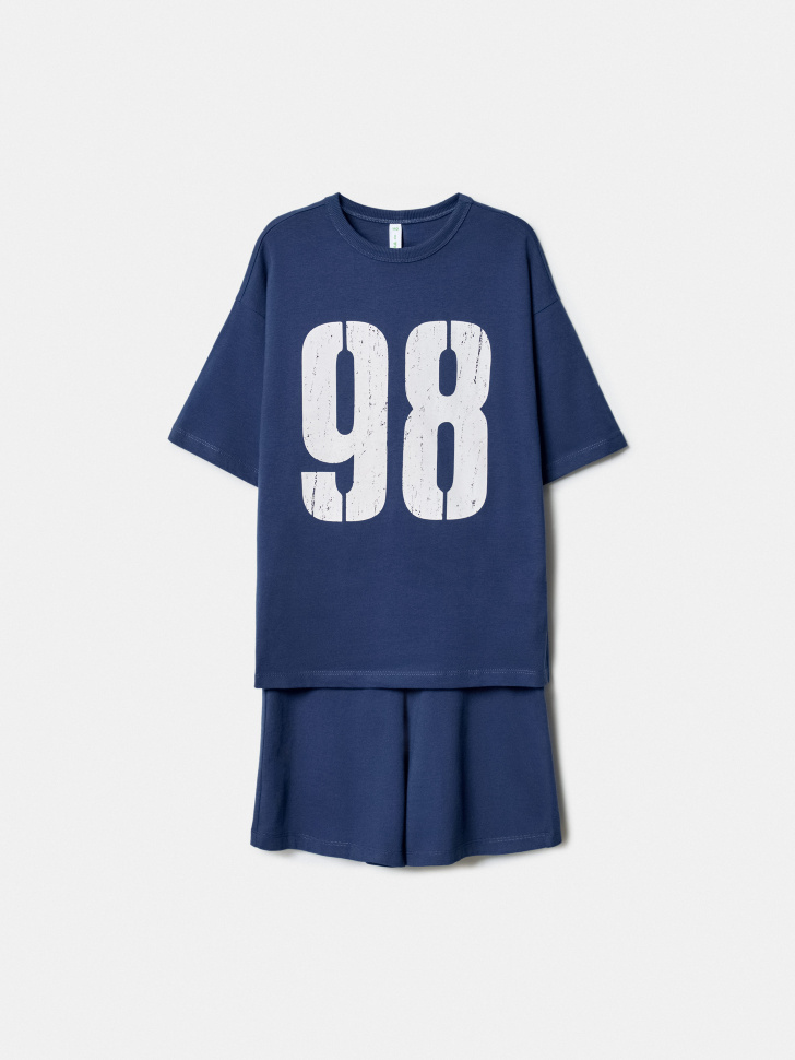 Комплект из футболки и шорт Sela для мальчика, синий, арт. 52097