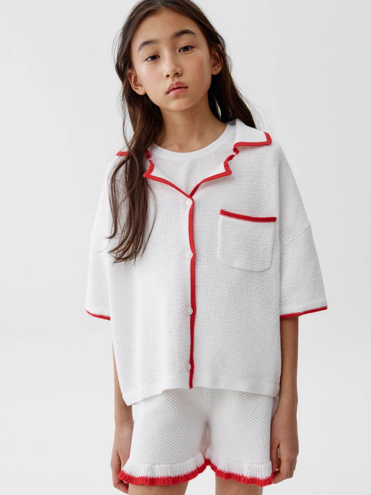 Вязаная рубашка кроше для девочек 2299₽