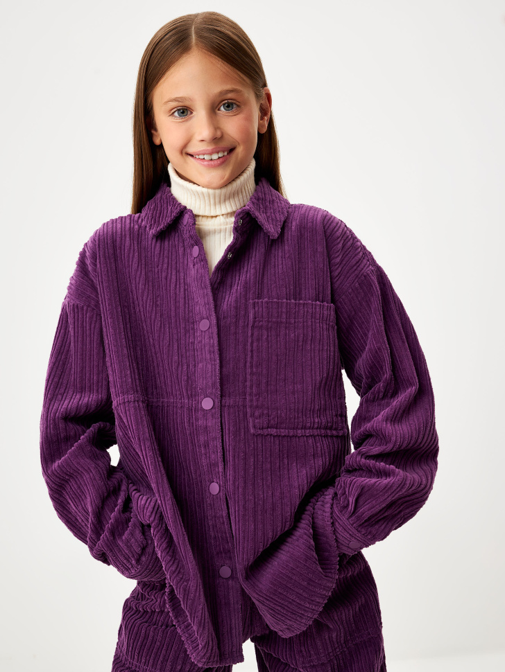 

Вельветовая рубашка оверсайз для девочек, 3809050563