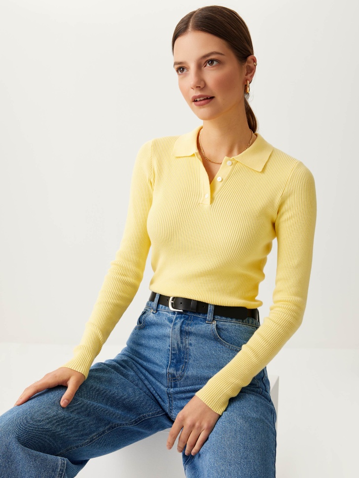 

Поло в рубчик, Желтый