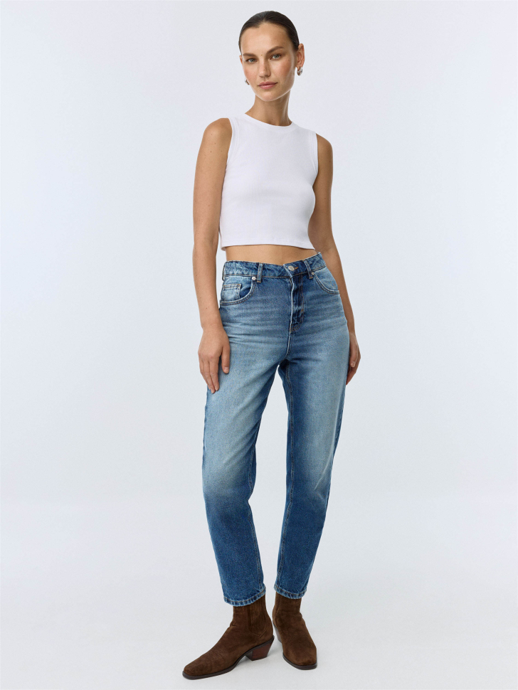 Джинсы Straight Fit с подворотами
