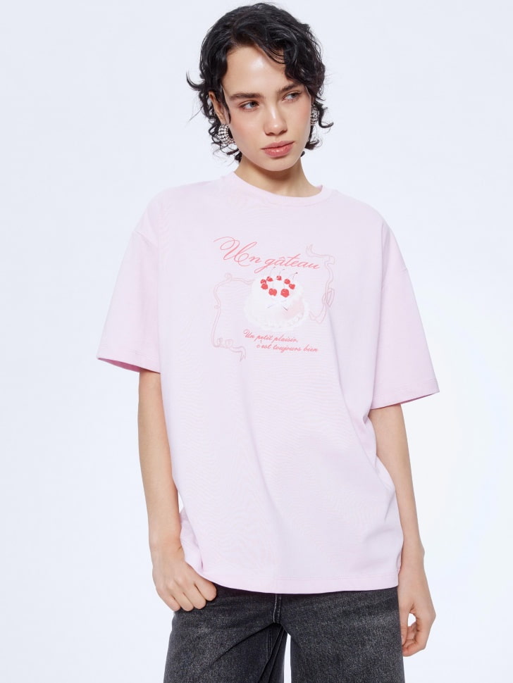 футболка оверсайз с принтом и патчем 4610517174017 с промокодом